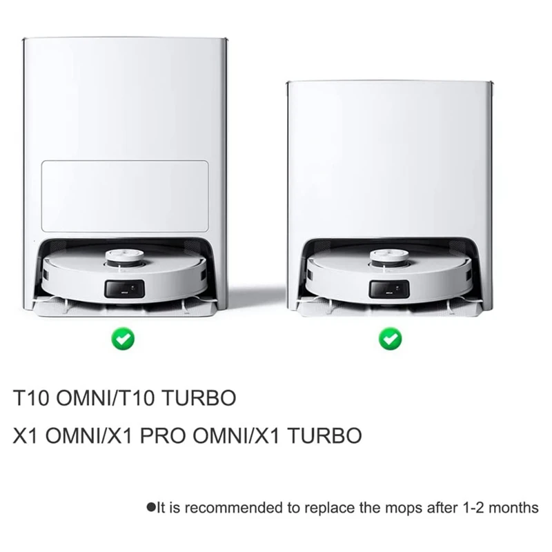 แผ่นถูพื้นไม้ถูพื้นซักได้แบบนำกลับมาใช้ใหม่ได้สำหรับ Ecovacs T10หูกวางรอบทิศทาง/T10เทอร์โบ/X1รอบทิศทาง/X1 turbor