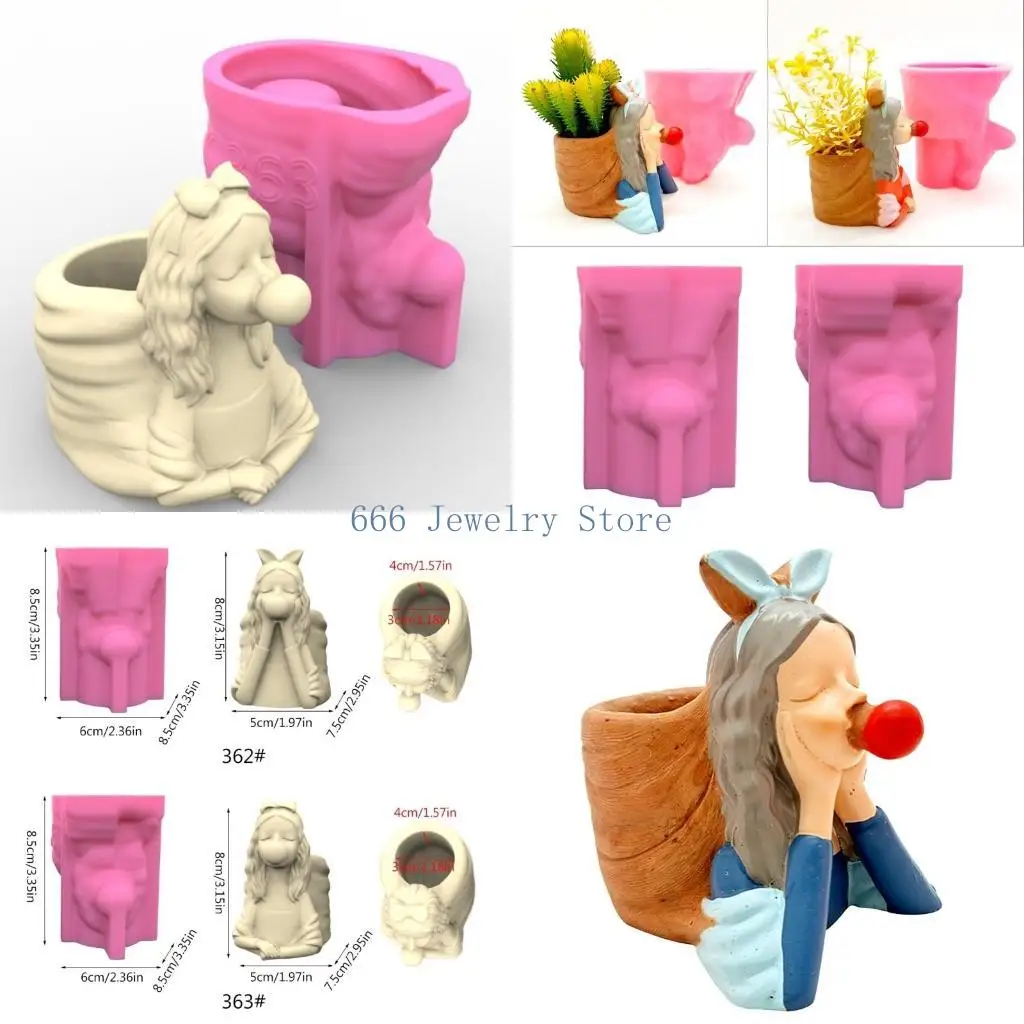 

F2TD держатель ручки Силиконовая плесень DIY Суккуленты бетонный цвет