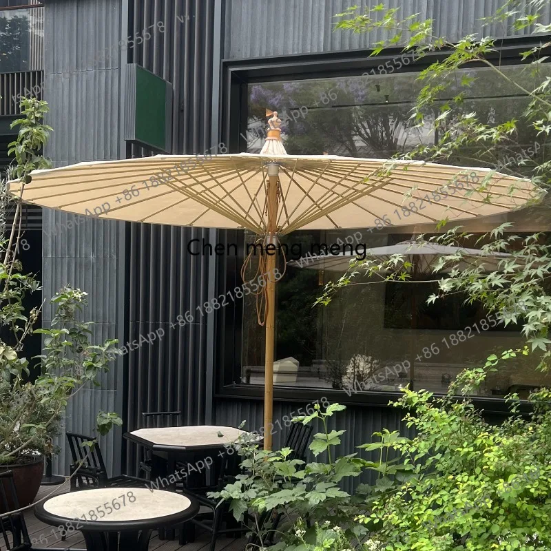

Outdoor parasol retro style oil paper umbrella restaurant Chinese style courtyard villa outdoor umbrella