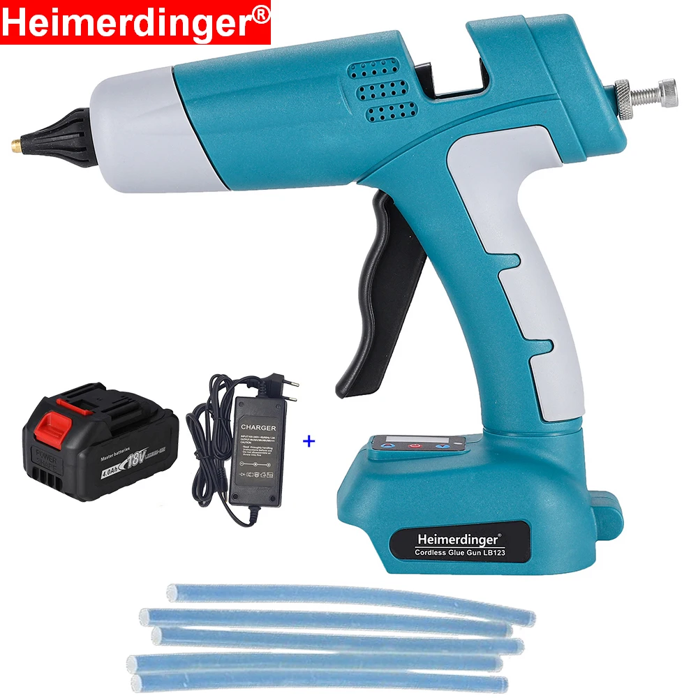 18V Lithium Battery  Powered Handheld Cordless Electric Hot Glue Gun for Arts & Crafts & DIY,with 5 11mm Sticks