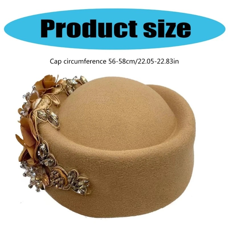 Jaren '20 Flower Hat Vintage Hoofddeksel Kerkhoed Themafeest Fascinator Hoed X4YC