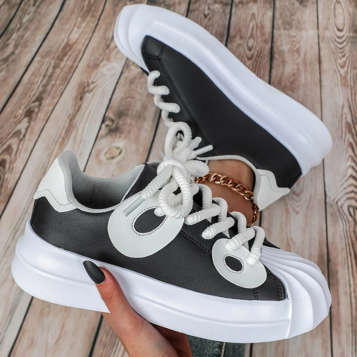 

Platform White Shoes for Men Women Fashion PU Leather Board Shoes Ins Trendy Height-increasing Casual Walking Sneaker Size 35-45