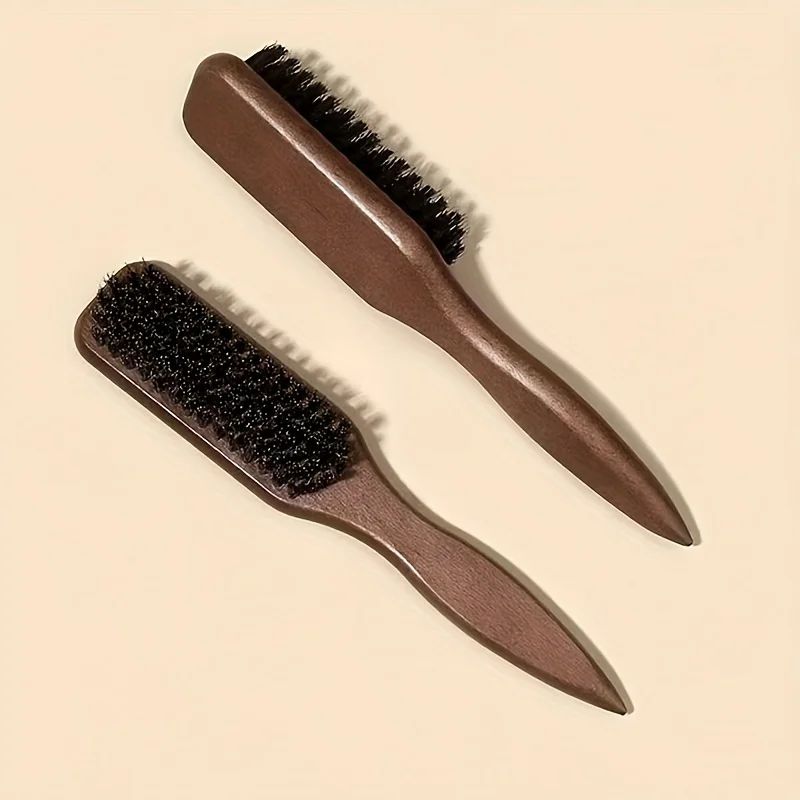 1pc/2pcs of Brown Wooden Bristle Smooth Hair Comb, Red Nylon Massage Hair Comb - Comfortable Wooden Handle, Used for Styling Thi