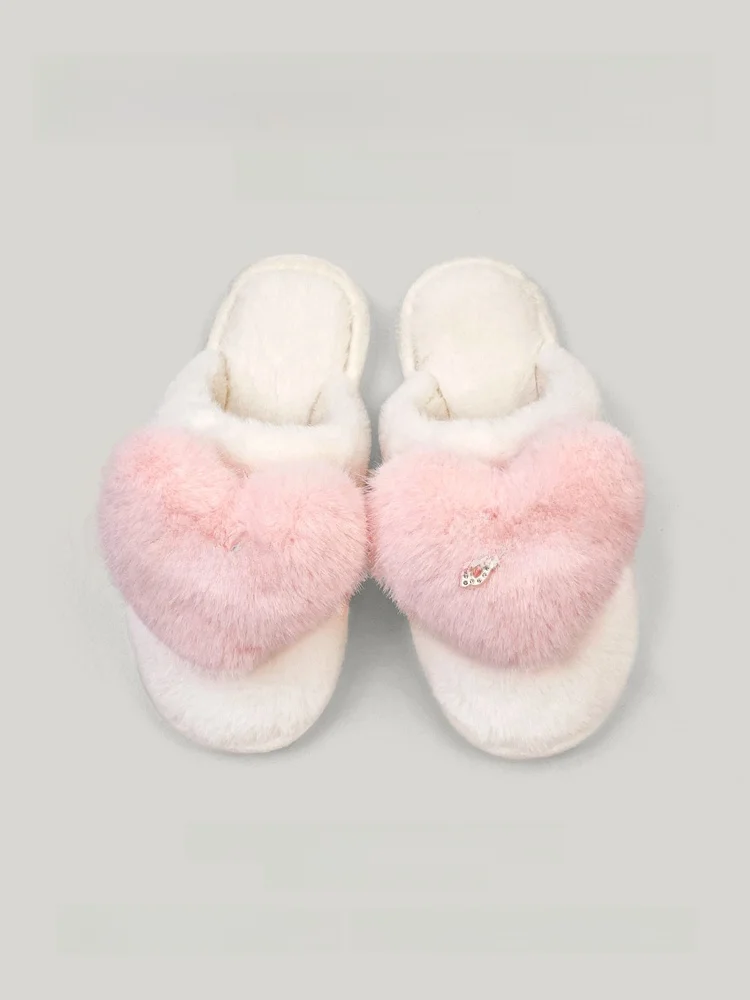 

Sweet Heart Sequin Women's Slippers Autumn Winter New Bright Diamond Covered Head Warm Flat Bot Home Cotton Slippers