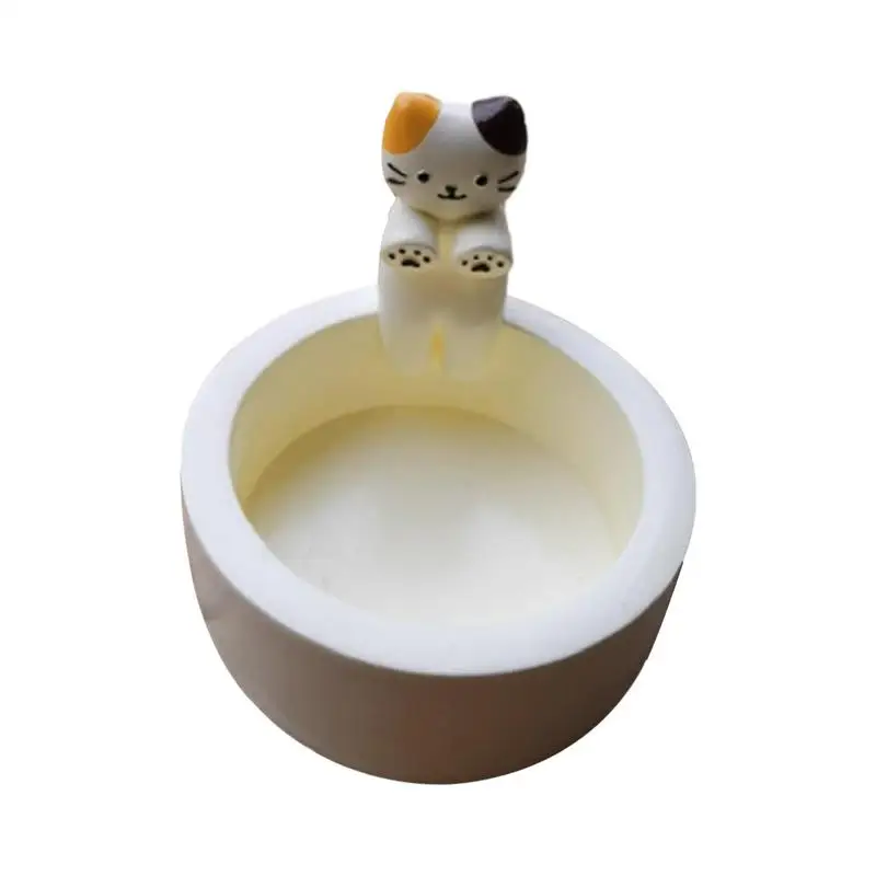 Kitten Candle Holder Cute Grilled Cat Aromatherapy Candle Holder Resin Cartoon Candlestick Holder For Centerpiece home decor