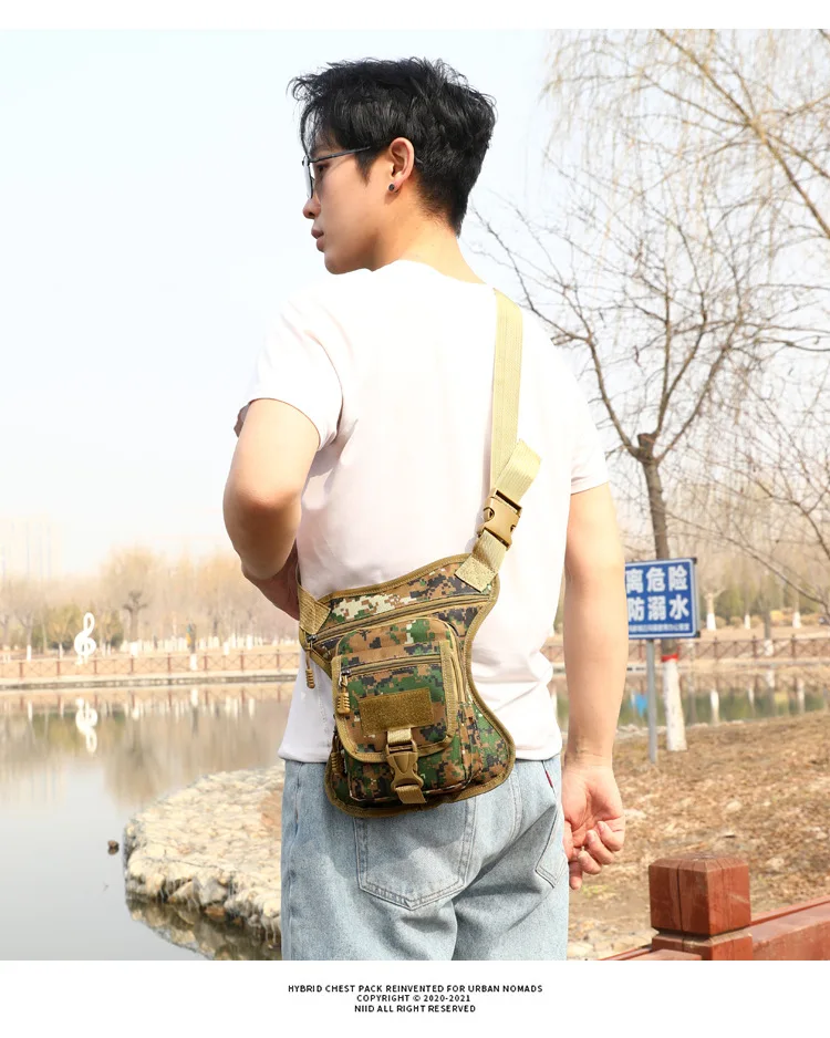 

Мужская и женская уличная камуфляжная поясная сумка большой вместимости, многофункциональная спортивная нагрудная сумка через плечо для альпинизма