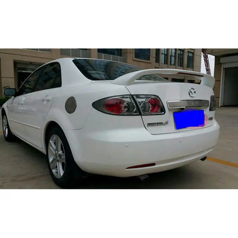 For Mazda 6 Spoiler 2003-2013 Spoiler High Quality ABS Material Car Rear Wing Primer Color Rear Wing Spoiler With Led Light
