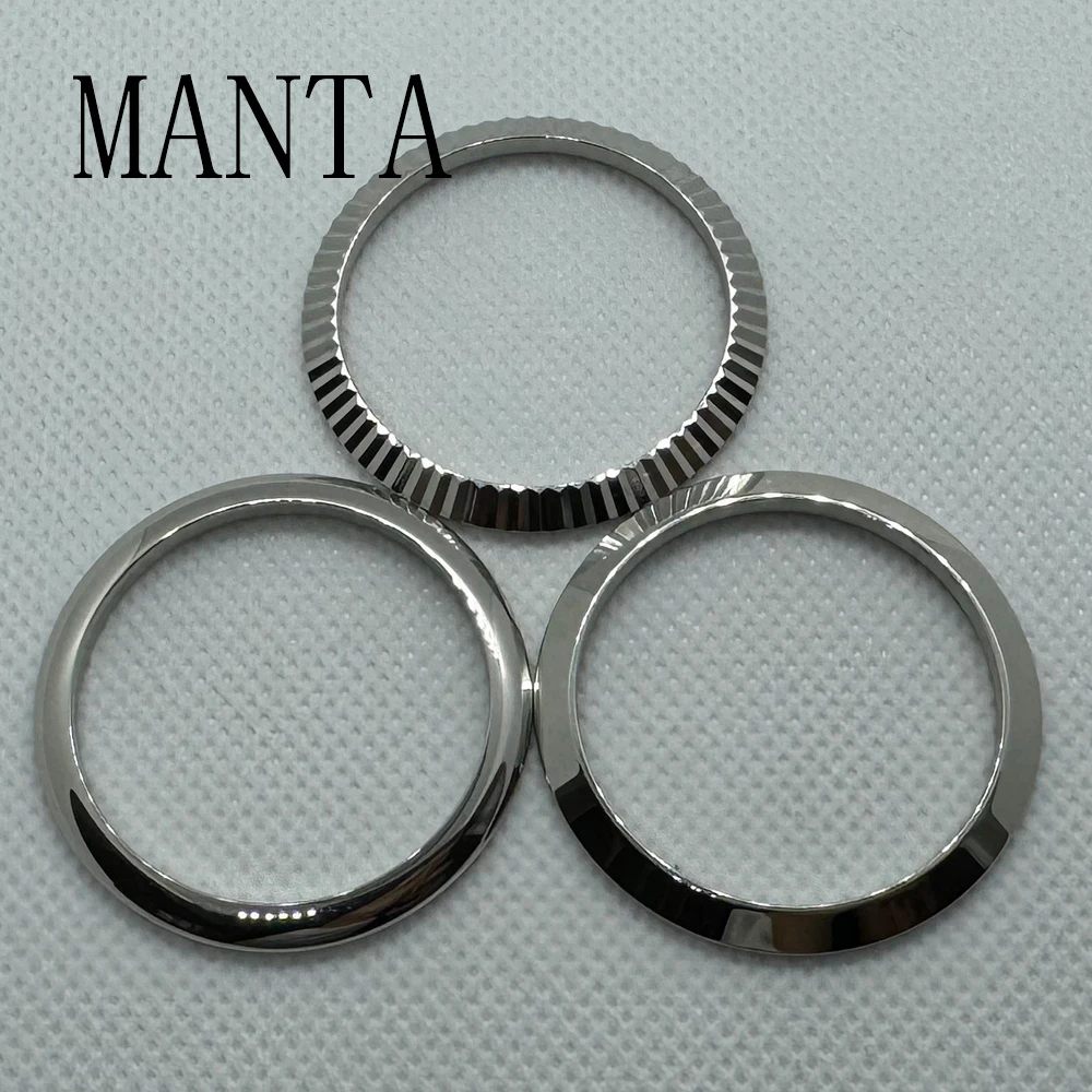 MANTA Watch Parts Polished Silver Stainless Steel Bezel Fit 36mm/39mm Case