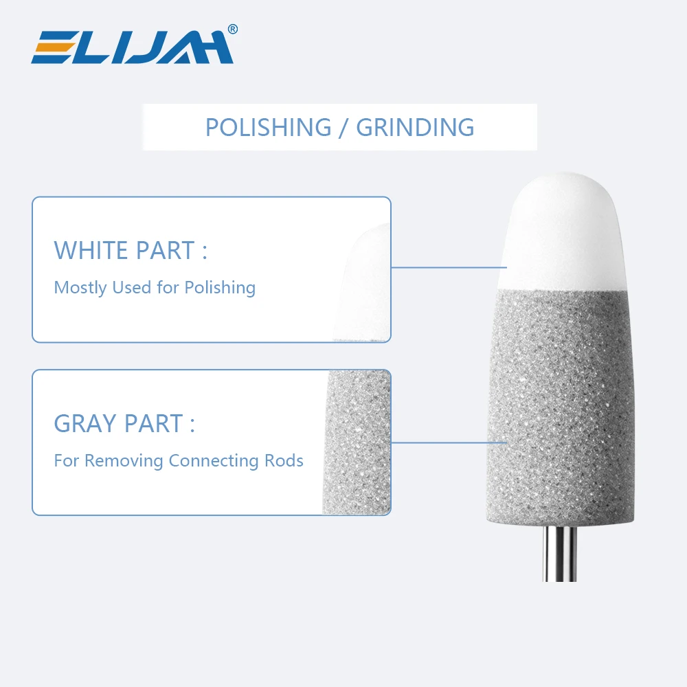 ELIJAH Dental Zirconia Polishing Kit Silicone Grinding Heads Steel Handle Ideal for Connecting Rod Removal & Final Polish Tools