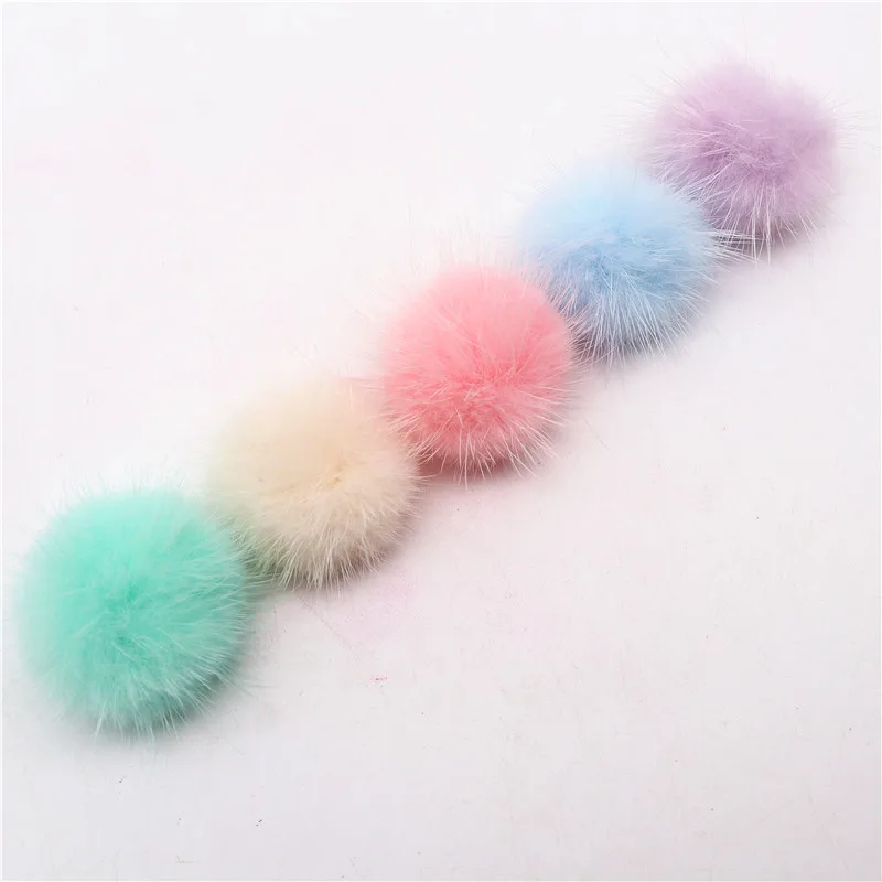 5pcs 50pcs 40mm Fluffy Mink Fur Pompones  Real Natural Mink Pom Pom Ball DIY Pompon Kids Toy Wedding Decor Sewing Craft Supplies