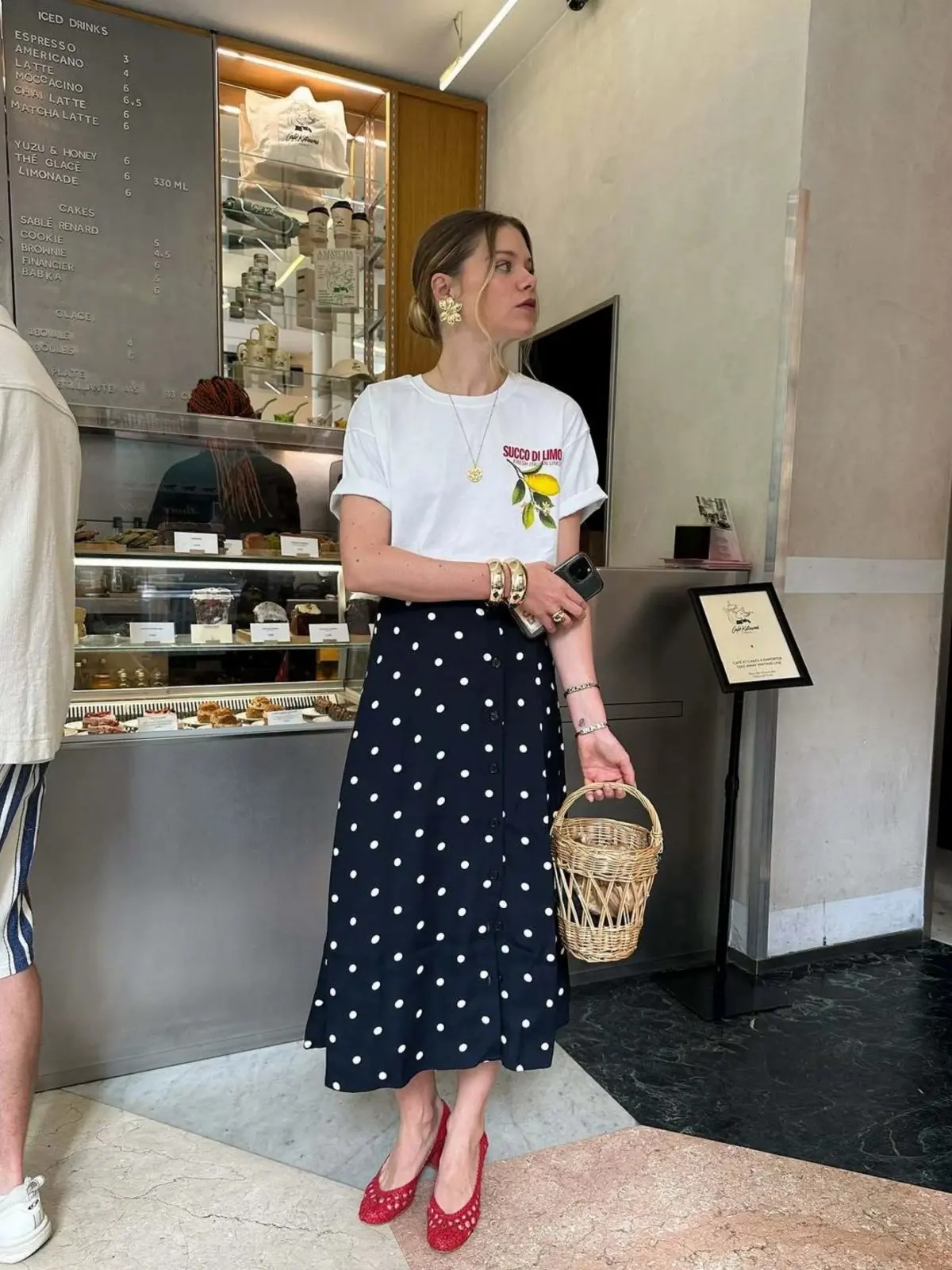 SWEET Women Loose Cotton T‑Shirt Italian Lemon Fruit Typography Graphic Casual Round Neck Short Sleeve French Summer Tee Top