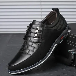 Leather men shoes lace up High Quality Men Shoes Casual Daily Trendy Sneakers Mens Black Comfortable Footwear big size 51 52 53