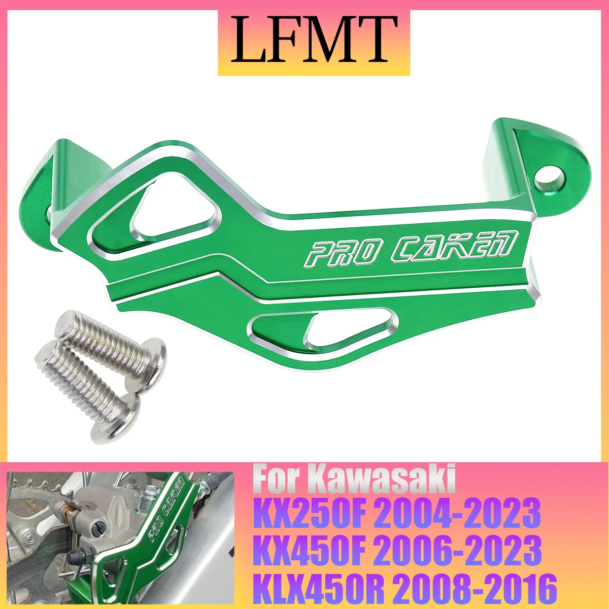 

For Kawasaki Dirt bike KX250F 2004-2023 KX450F 2006-2023 KLX450R 2008-2016 Rear Brake Disc And Brake Caliper Guard Protector