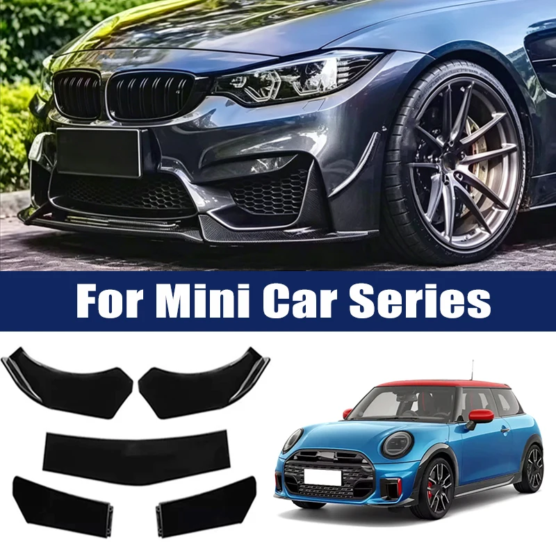 5Pcs ABS Front Bumper Lip Body Kit Spoiler Splitter Canard Trim Exterior Accessories For MINI Cooper One Clubman Countryman