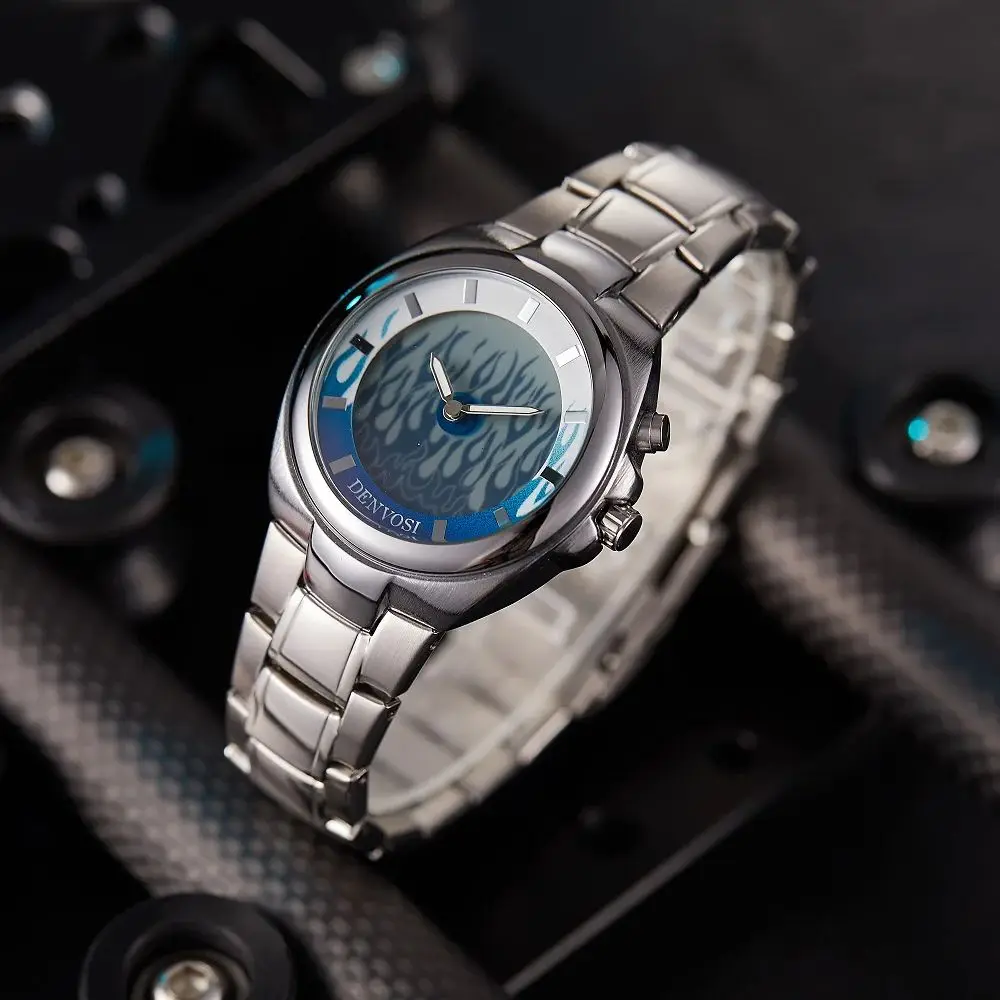 Fashionable Creative Watches For Man Y2k Ins Style Dynamic Flame Dual Display Luminous Men Quartz Watch relojes para hombres