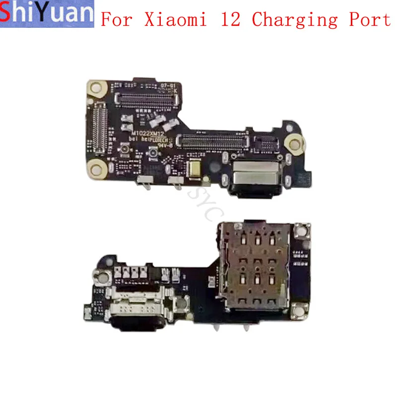 

USB Charging Port Connector Board Flex Cable For Xiaomi Mi 12 12S 12X with Sim Card Reader Replacement Repair Parts