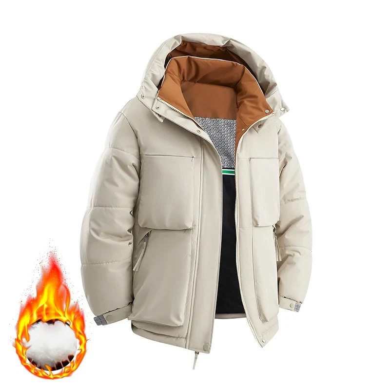 

Утепленная теплая хлопковая стеганая куртка, мужская уличная морозостойкая парка с капюшоном, осенне-зимняя спортивная куртка-пуховик для мужчин на открытом воздухе