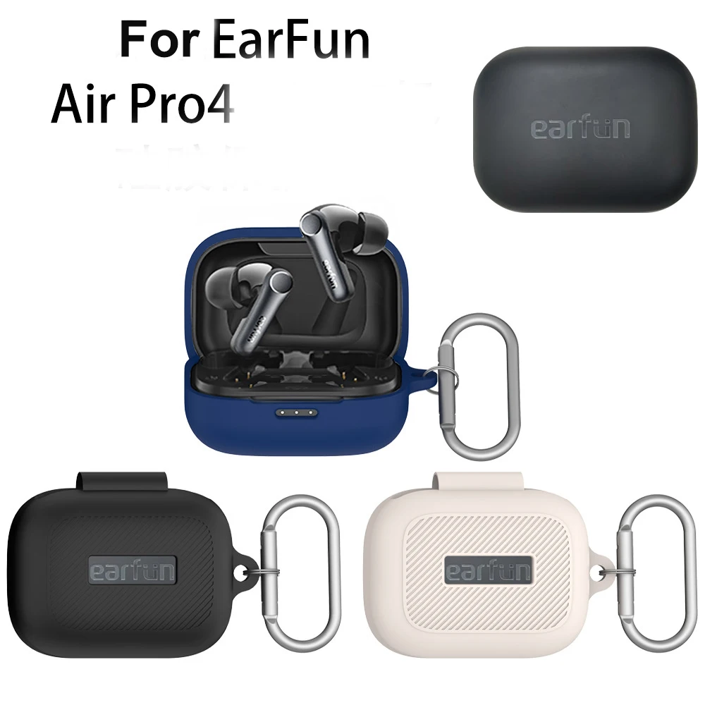 Soft Silicone Headphone Case, Charging Bin, Storage Bag, Earbud Acessórios, Fone de ouvido para EarFun Air Pro 4