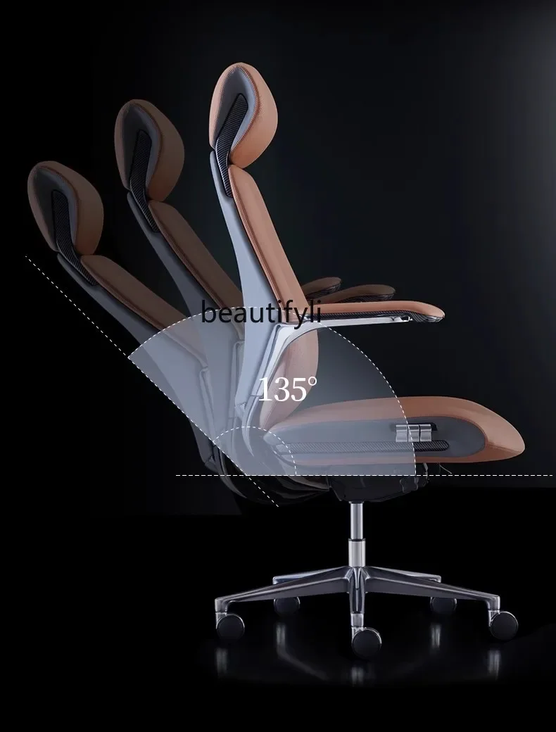 เก้าอี้สำนักงานหนังสไตล์อิตาลี สำหรับผู้บริหาร ใช้กับคอมพิวเตอร์ นั่งสบาย เก้าอี้ประธานแบบหมุนได้ ปรับเอนนอนได้