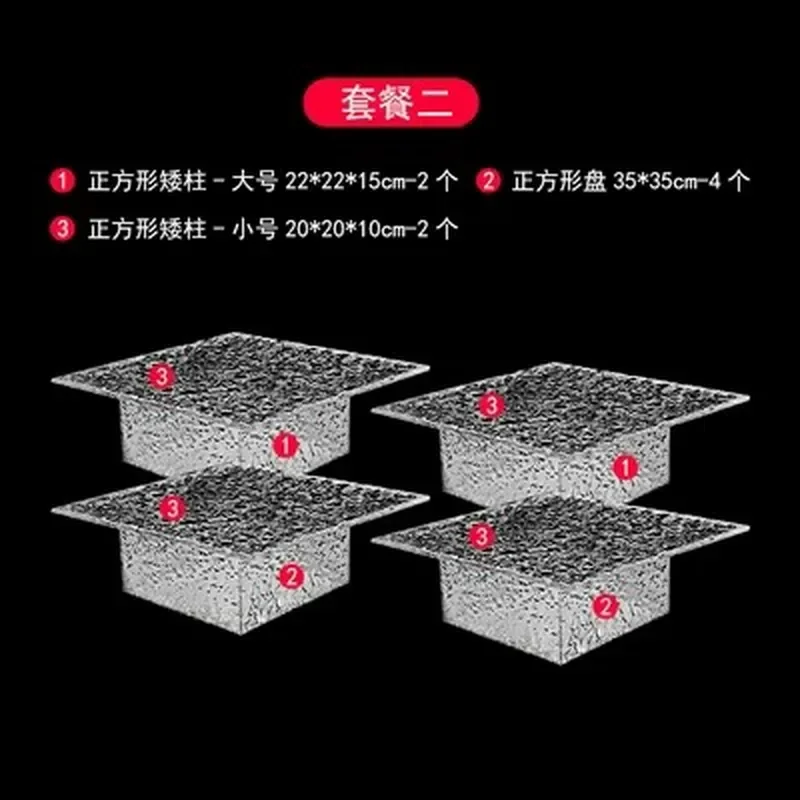 for Acrylic Stone Pattern Dessert Table Water Ripple Display 7 Piece Set Senior Banquet Snack Rack Cold Meal Coffee Break