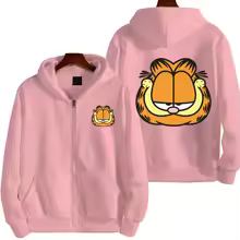 Lazy Garfield Cartoon Zipper Hoodie
