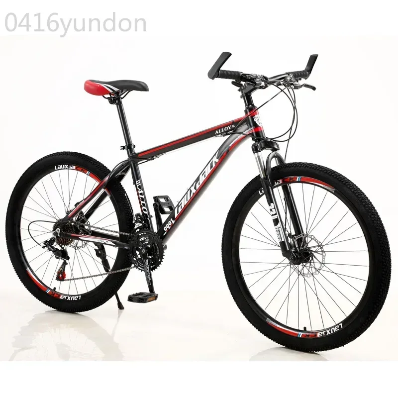 26 inch aluminum alloy frame bike mountain 21 24 27 30 speed suspension fork double disc brake MTB adult mountain bicycle