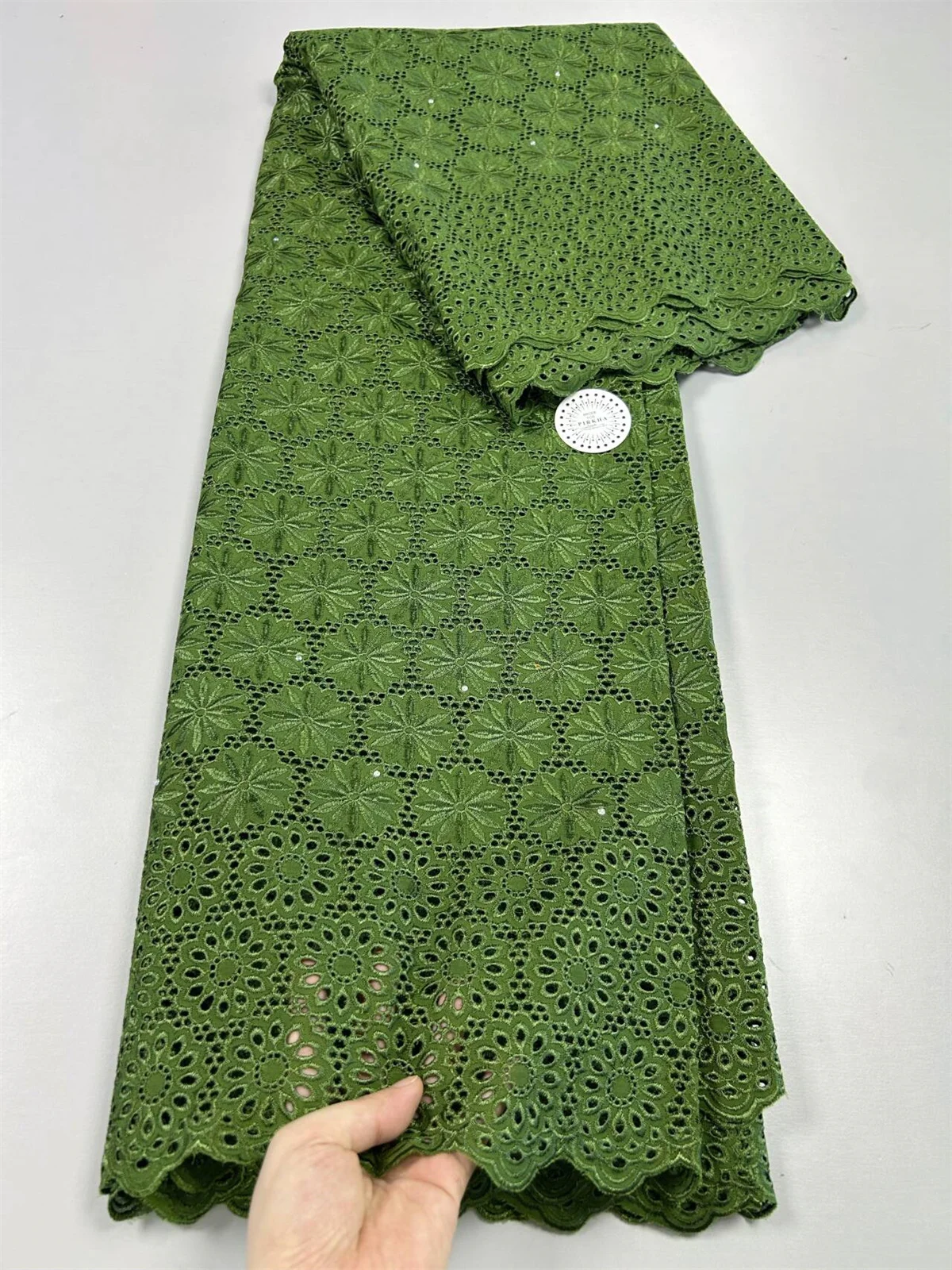 

African Dry Cotton Lace Fabric With Stones Swiss Voile Lace in Switzerland Dubai 2024 Nigerian Lace Material High Quality