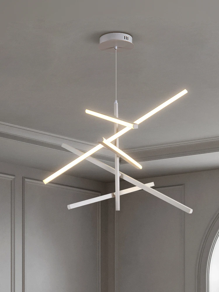 Nordic geometria paski wisiorek Led światła salon jadalnia oświetlenie żyrandol pokojowy wystrój domu sypialnia Loft lampa wisząca oprawa