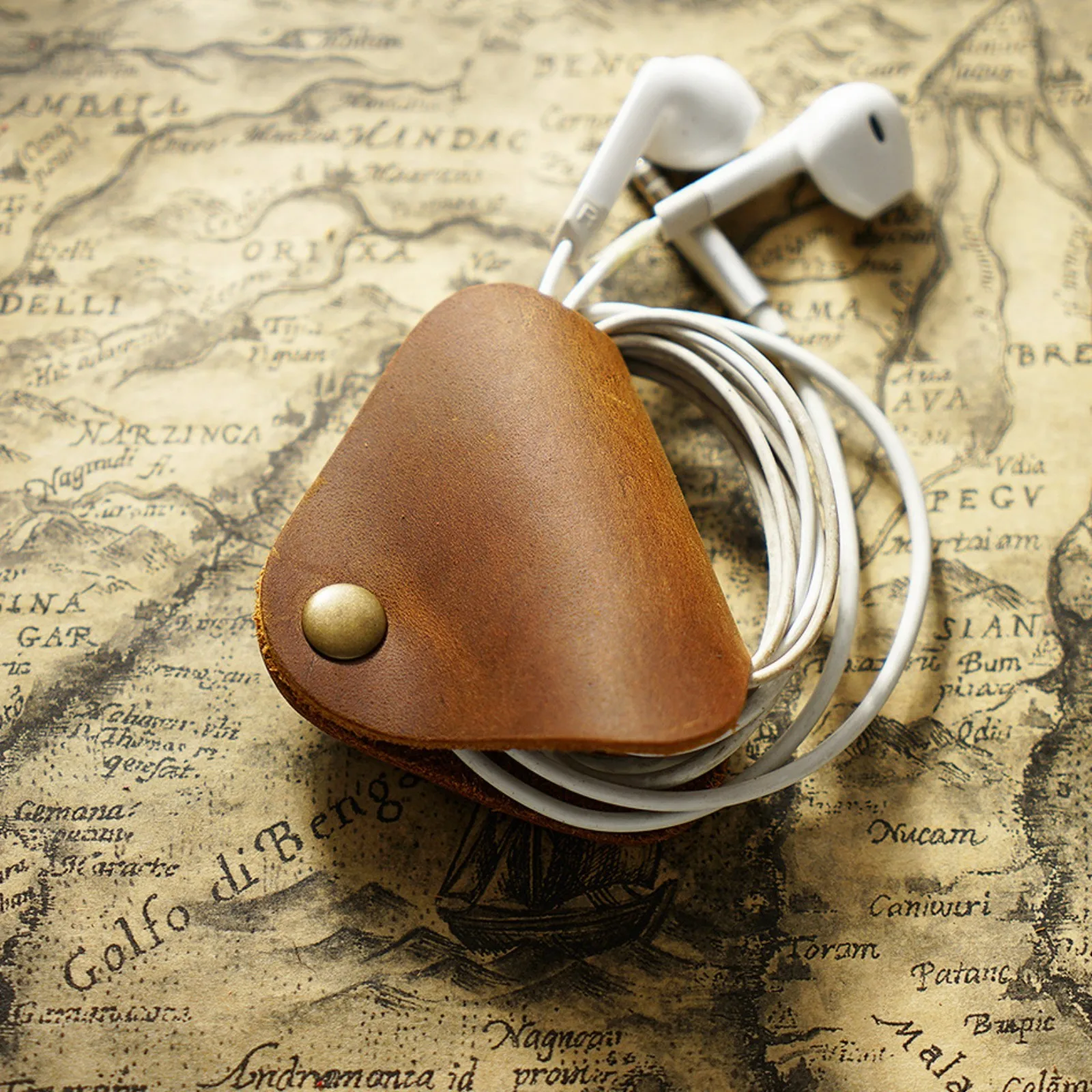 5Pcs Genuine Leather Cable Winder Cable Organizer Clips Cable Straps Earphone Cord USB Charger Holder for Desk Tidy Organizer