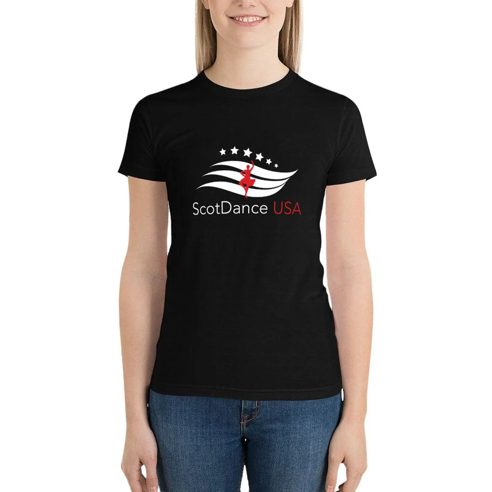 SDUSA Logo T-Shirt animal print shirt for girls Short sleeve tee Women's cotton t-shirt image 4