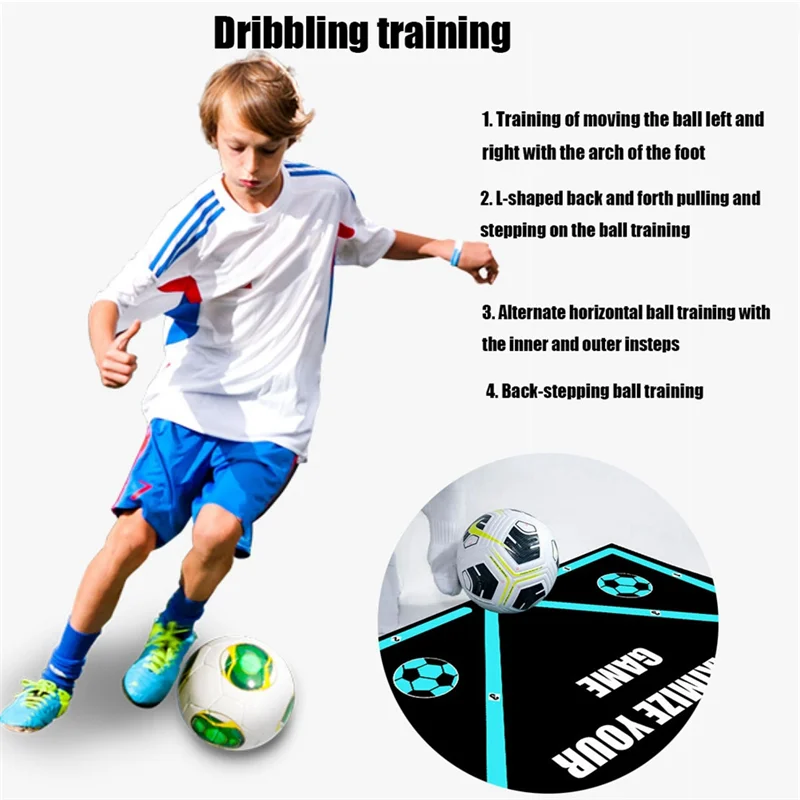 

Football Training Mat Training Pad Soccer Step Training Mat Silent Non-Slip Shock Absorption Footstep Training Mat