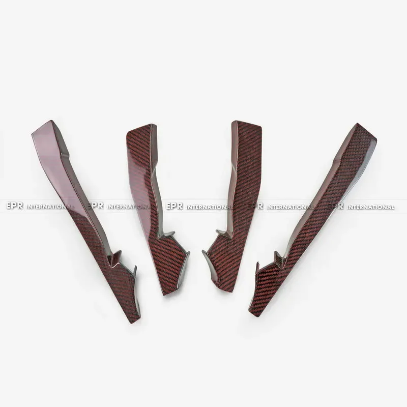 ل سيفيك نوع R FK8 VRSA2 نوع الأحمر ألياف الكربون الفاصل المصد الأمامي Canard المفسد الوفير تقليم Docoartion زعانف الجانب 4 قطعة