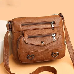 Bolsa mensageiro de ombro transversal para senhoras, couro macio PU, simples, leve, grande capacidade, lazer, bolsa feminina, nova