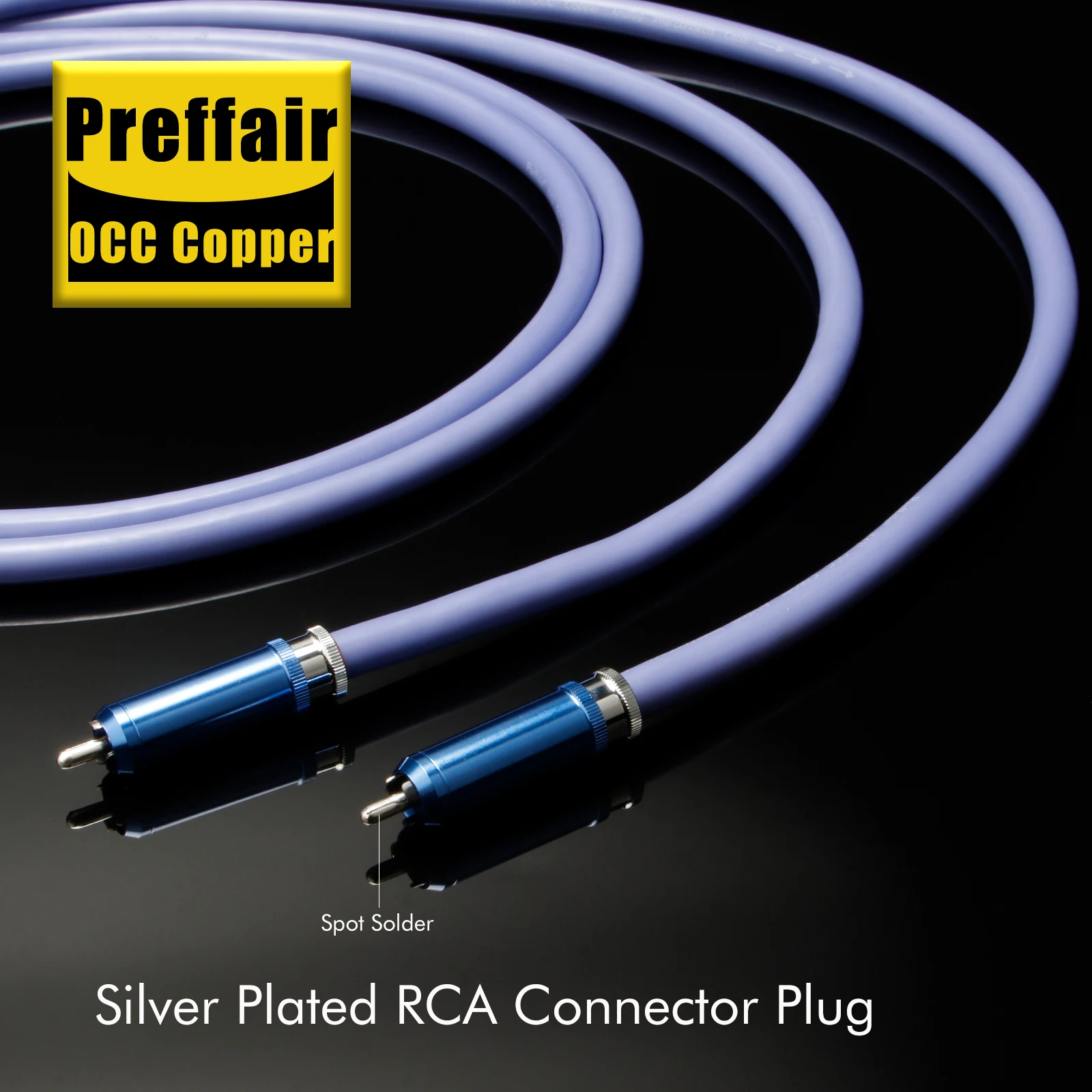 Preffair Hi-End 8AG versilbertes OCC 16-strängiges Audiokabel mit 3-poligem symmetrischem XLR-Kabel aus Kohlefaser, XLR-Stecker – Detail 4