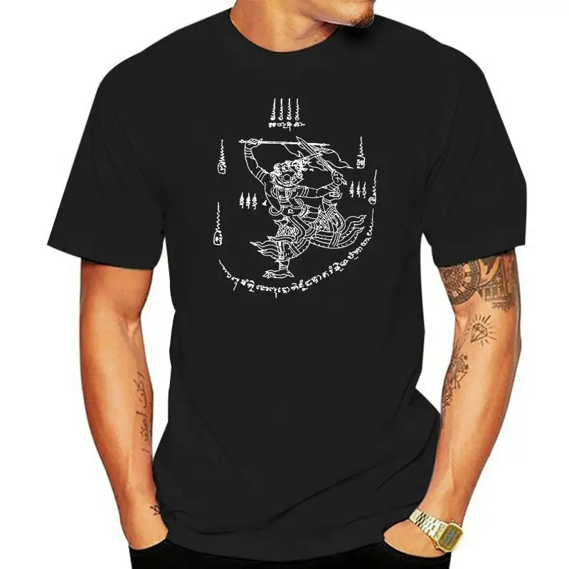 Shirt mate Tattoo Sak Yant Thai Traditional Artist font Hanuman black Hah Taew -Gift for Yogi Screen print stencil T-Shirt