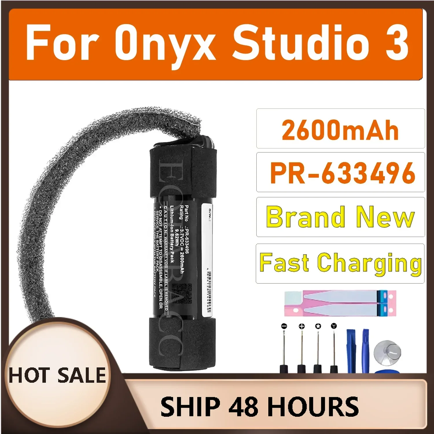 

100% New Original Battery Pr-633496 For 0nyx Studio 3 attery + Free Tools