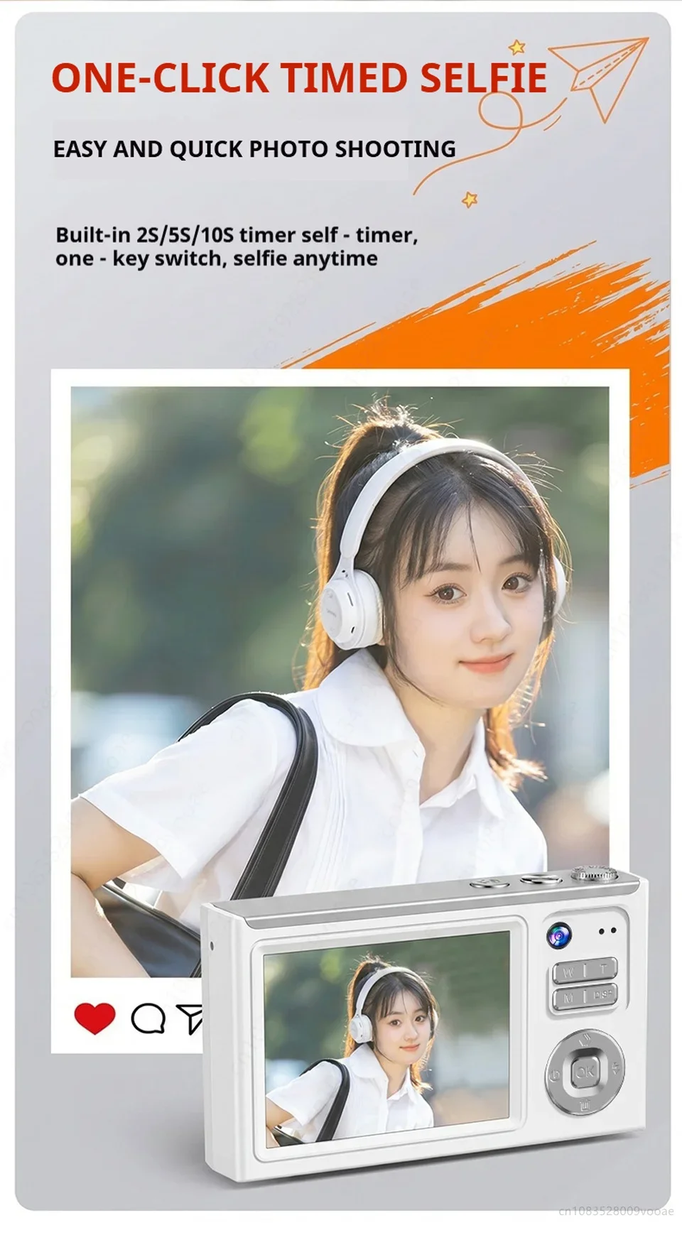 Lenovo XJ22 4K Digitalkamera 1000mAh 64MP HD Schüler-CCD-Kamera mit Anti-Shake-Funktion 2,8-Zoll-Bildschirm Selfie-Kamera für Kinder und Erwachsene Geschenk – Detail 8