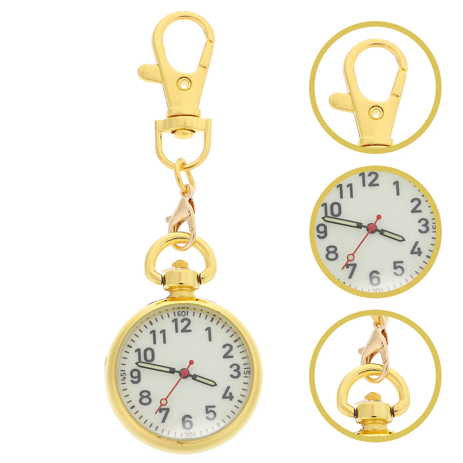 

Night Glow Pocket Large Dial Buckle Design Hanging For Nurses Luminous Clip On Watch Durable Nurse Gift Keychain