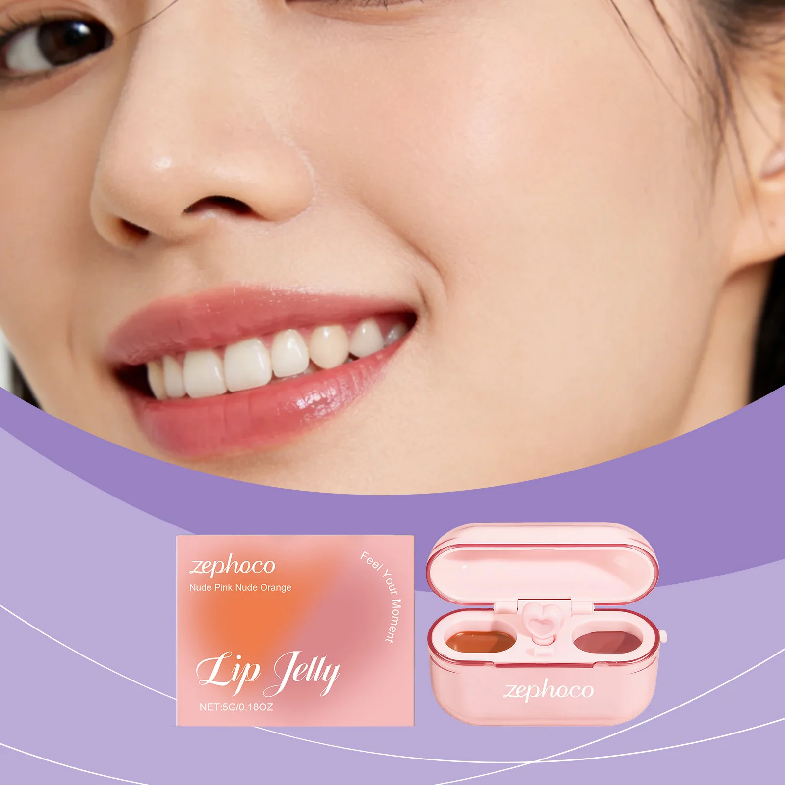 Lucidalabbra gelatinoso bicolore naturale facile da colorare idratante migliora la carnagione trucco labbra fard opaco a lunga durata a doppio scopo