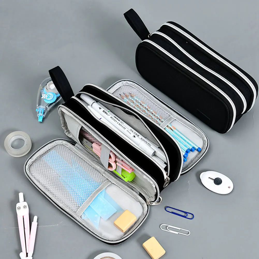 

Pencil Pouches With Handle Big Capacity 6 Compartments Pencil Pouch School Supply