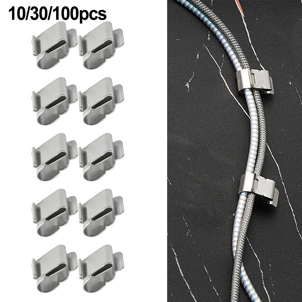 30 Pcs Multi Use Stainless Steel Wire Clips for Solar Panels Reliable Solution to Keep Cables Tidy at For Home or Outdoors