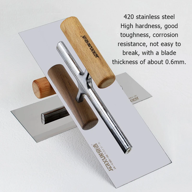 Raschietto per stucco per cazzuola in acciaio inossidabile, coltello per intonacare piastrelle e pareti, raschietto per muratore, pala per cemento, raschietto per muro