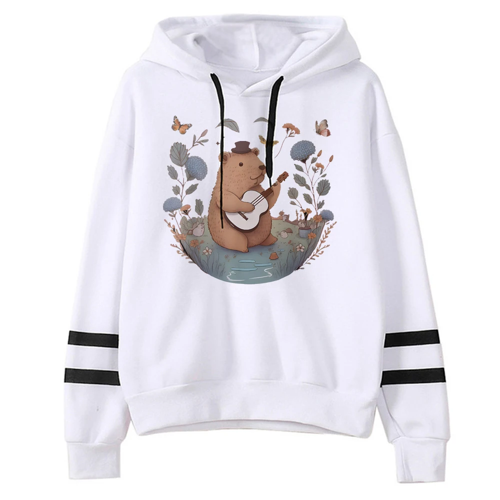 Capybara hoodie wanita streetwear anime harajuku Jepang pakaian wanita tudung streetwear