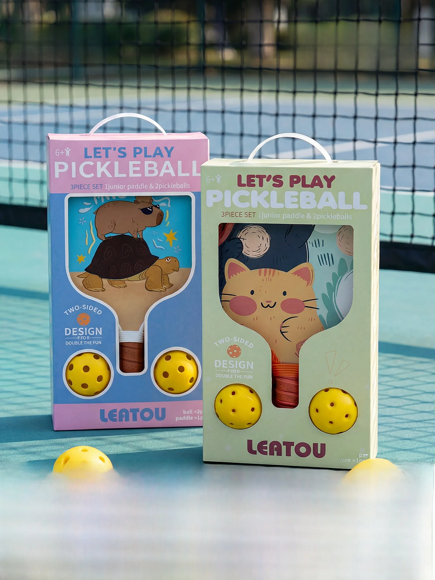 子供用サイレントピックルボールセット-小学生向け完全ガラス繊維製卓球ラケット-スポーツフィットネスファン用品