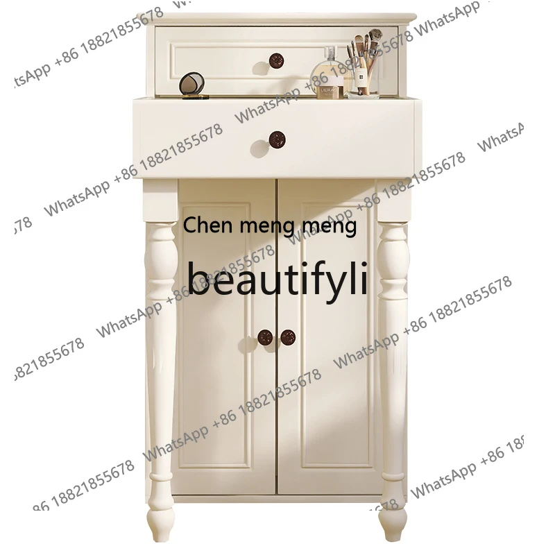 

Customized American solid wood dresser 60/70/80/90/100cm cream style piano makeup table chest cabinet integrated LH