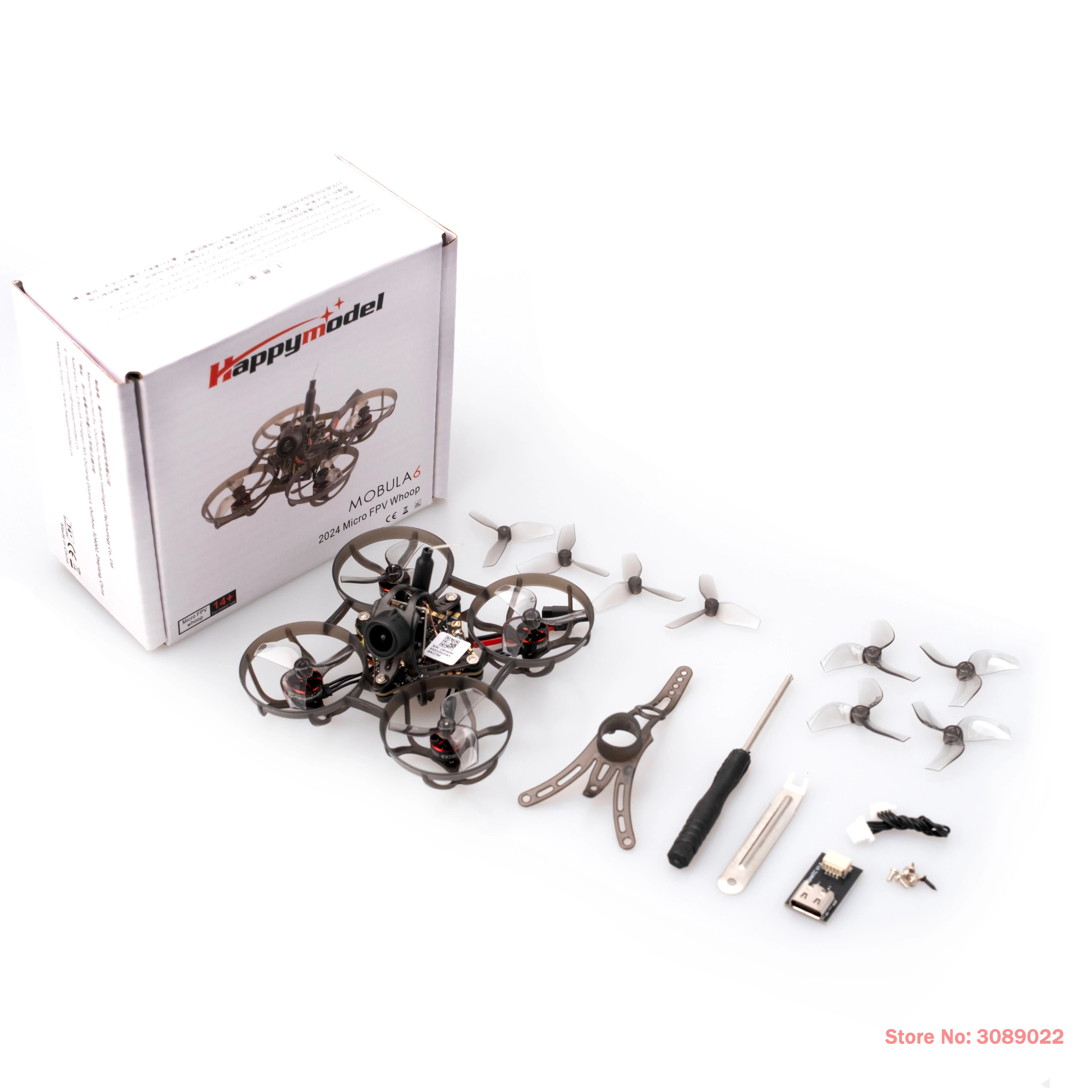Happymodel Mobula6 2024 V3 1S 65mm Ultra Light Micro FPV Whoop w/UART ELRS RX SE0702 Motor For RC FPV Freestyle Quadcopter Whoop