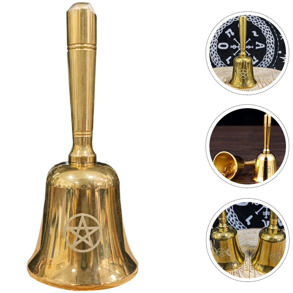 Bell Bells Altar Hand Ritual Brass Wiccan Christmas Witch Dinner Wedding Handbell Restaurant Call Loud Musical Jingle Shaking