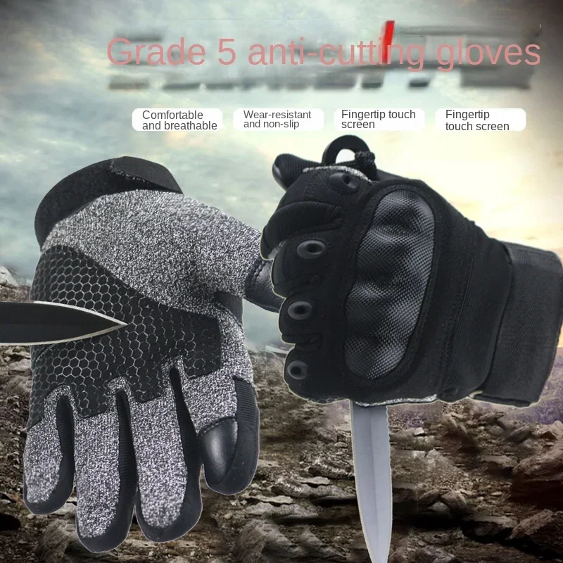 Level 5 Anti-cut and Anti-stabbing Tactical Gloves Army Fans Outdoor All Refers To Male Special Forces Combat Selfdefense Riding