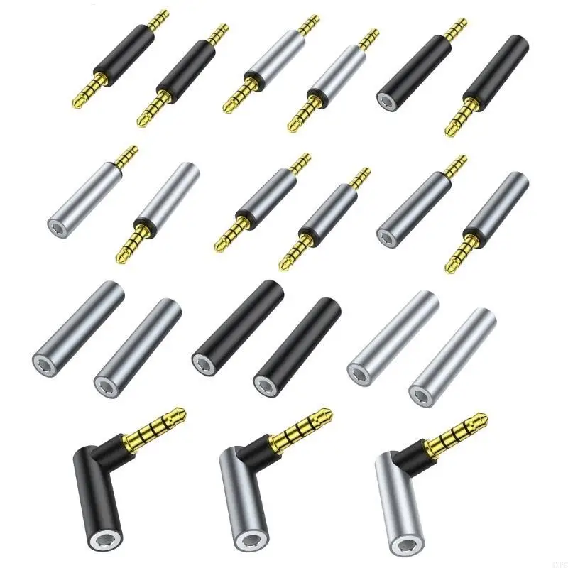 4 Pole 3.5mm Audio Cable Jack Adapter 90 Degree Straight 3.5mm Male To Male Female Stereo Aux Plug Converter For Earphone MP4