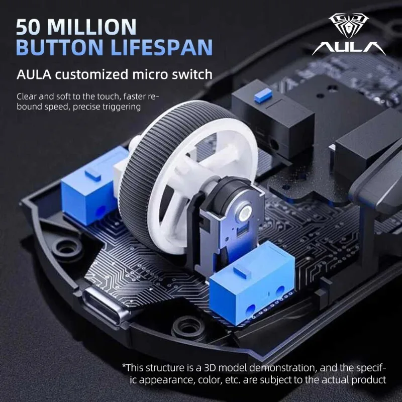 AULA SC580 Pro Gaming Mouse With Charging Base Adjustable 10000 DPI PAW3311 Sensor Wireless Laptop Accessories Bluetooth Mouse image 5
